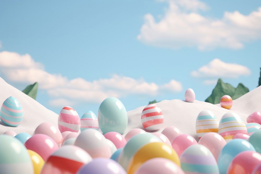 Egg balloon easter confectionery. AI generated Image by rawpixel.