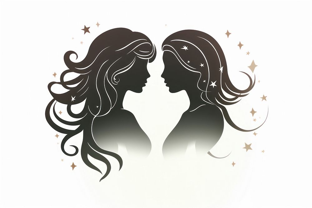 Silhouette adult white background togetherness. AI generated Image by rawpixel.