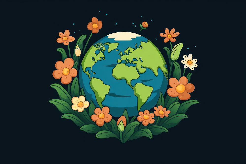 Space planet flower earth. AI generated Image by rawpixel.