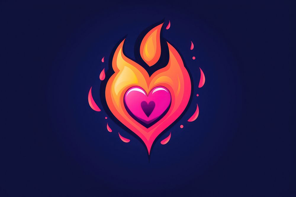 Fire night heart logo. AI generated Image by rawpixel.