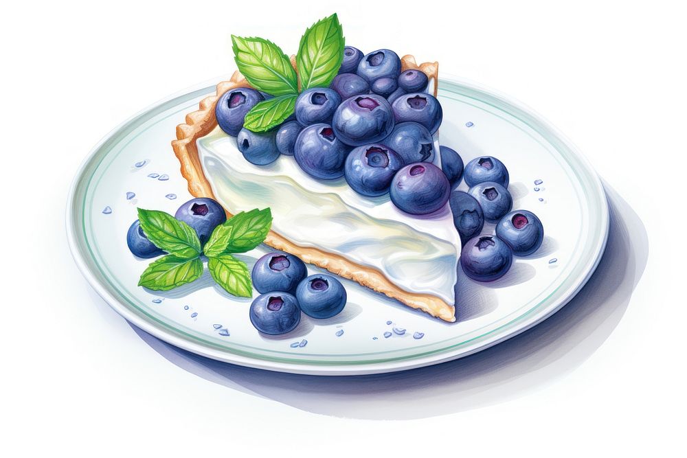 Plate blueberry berries fruit. AI generated Image by rawpixel.