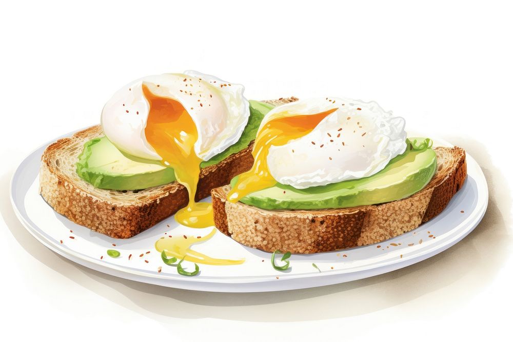 Plate egg avocado food. AI generated Image by rawpixel.