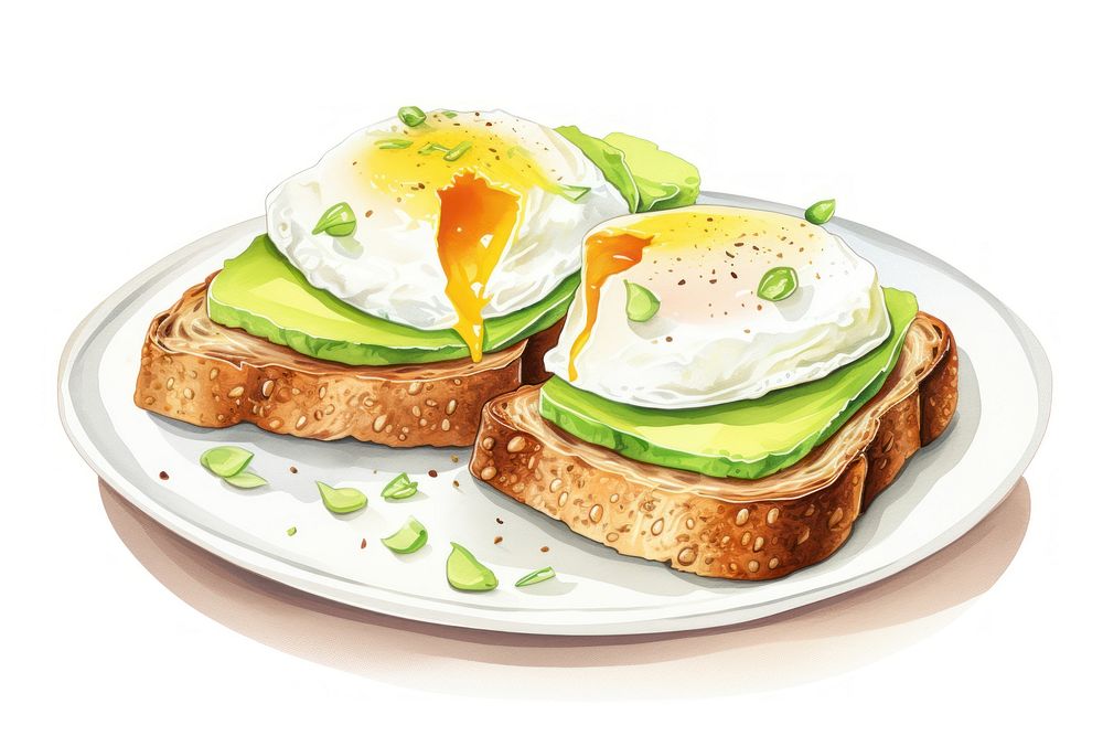 Egg avocado plate food. AI generated Image by rawpixel.