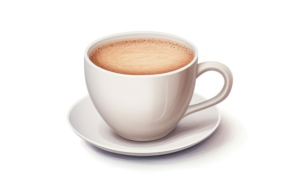 Coffee cup saucer drink, digital paint illustration. AI generated image