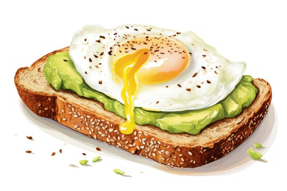Egg avocado food white background. AI generated Image by rawpixel.