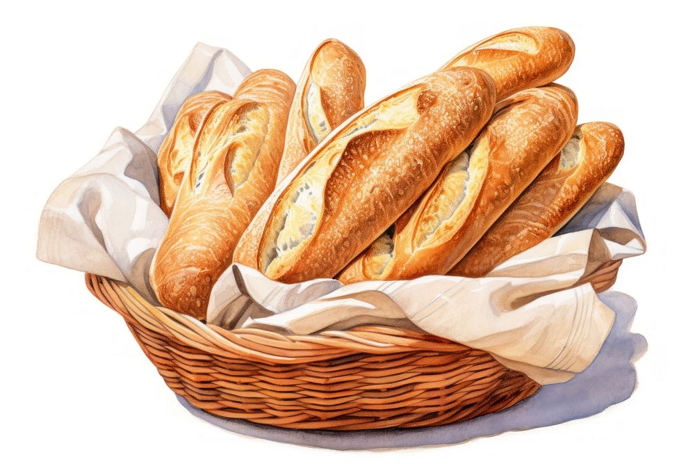 Bread baguette basket food. 