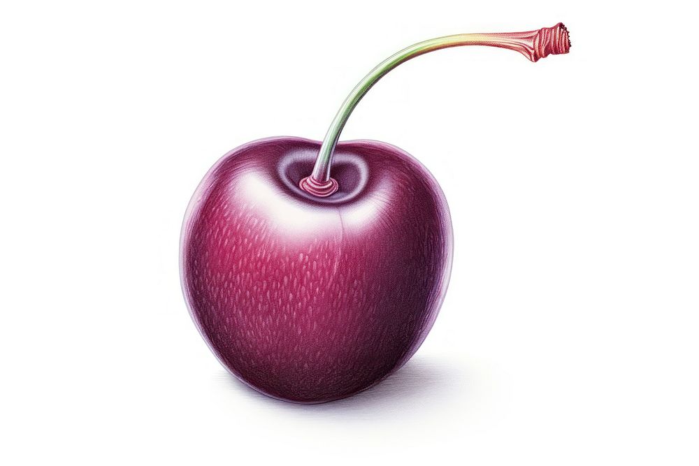 Cherry apple fruit plant, digital paint illustration. AI generated image