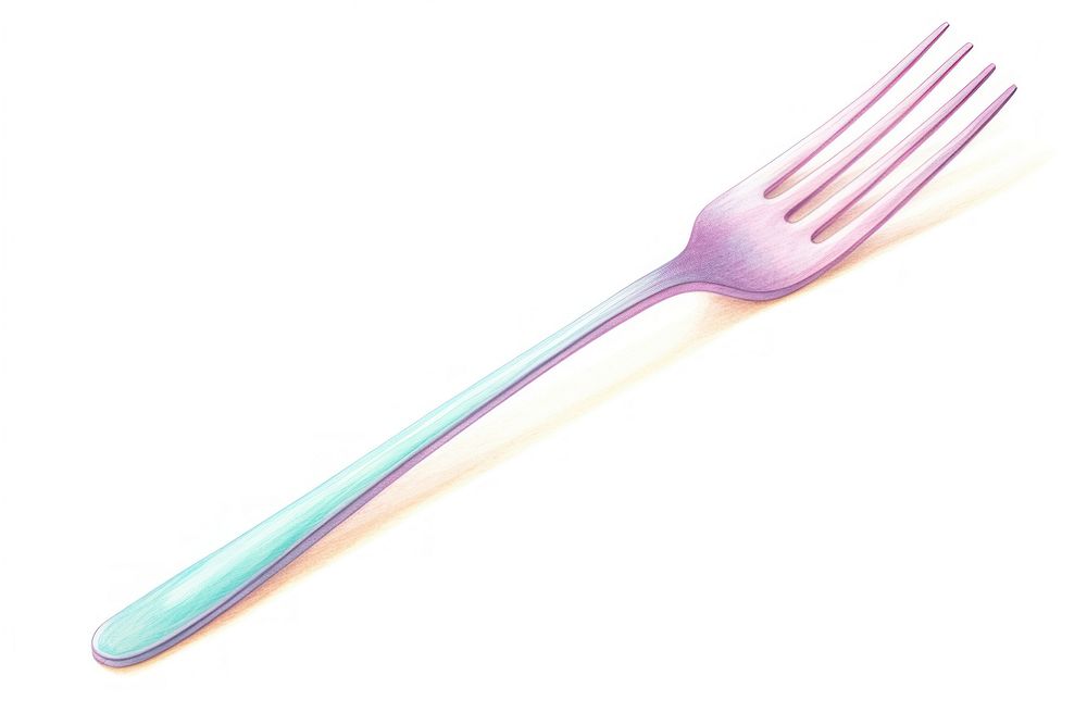 Fork spoon white background silverware, digital paint illustration. AI generated image