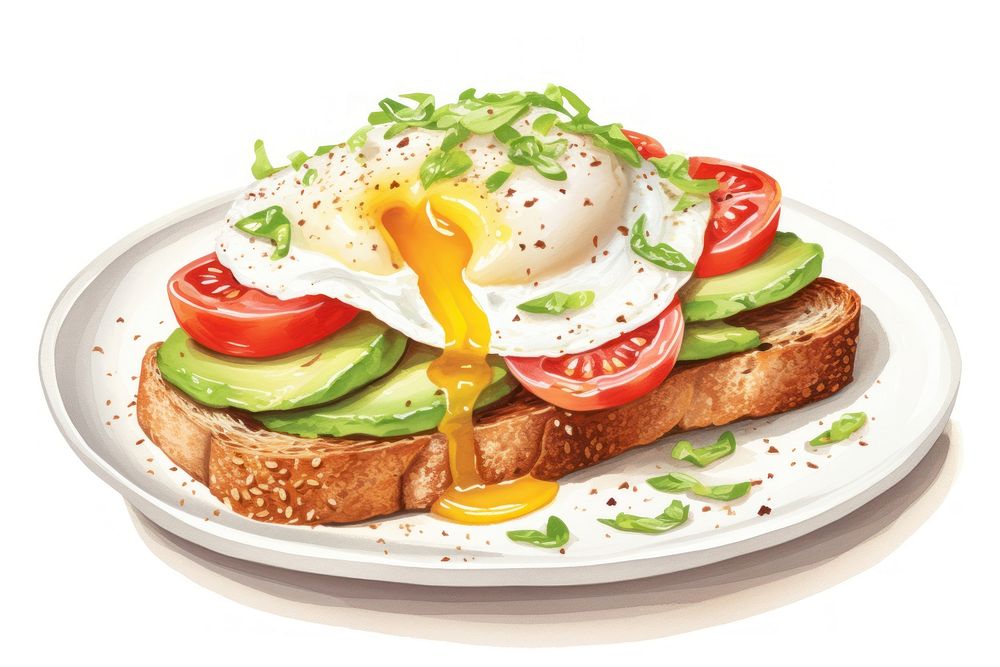 Egg avocado tomato salad. AI generated Image by rawpixel.