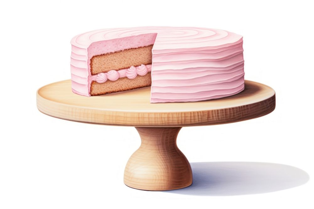 Cake dessert table food, digital paint illustration. AI generated image