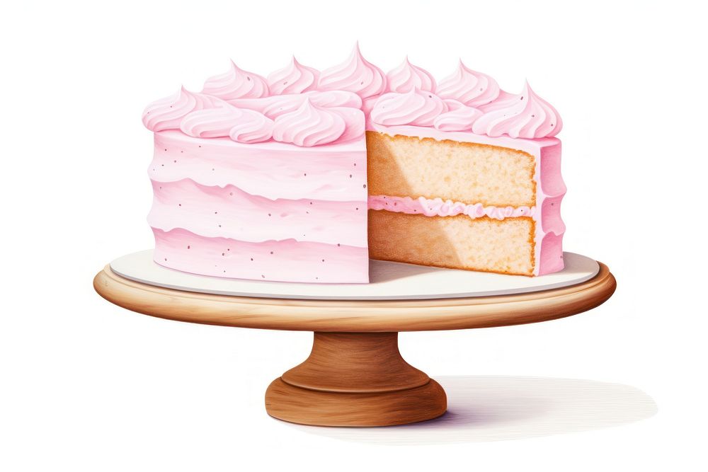 Cake dessert icing cream, digital paint illustration. AI generated image