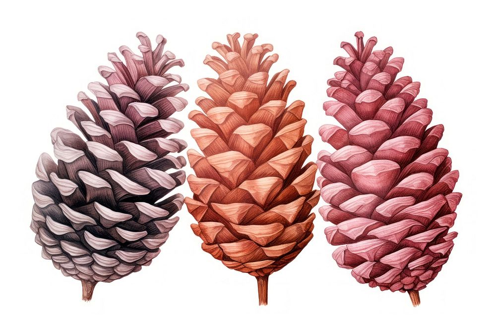 Plant tree white background pine cone. AI generated Image by rawpixel.