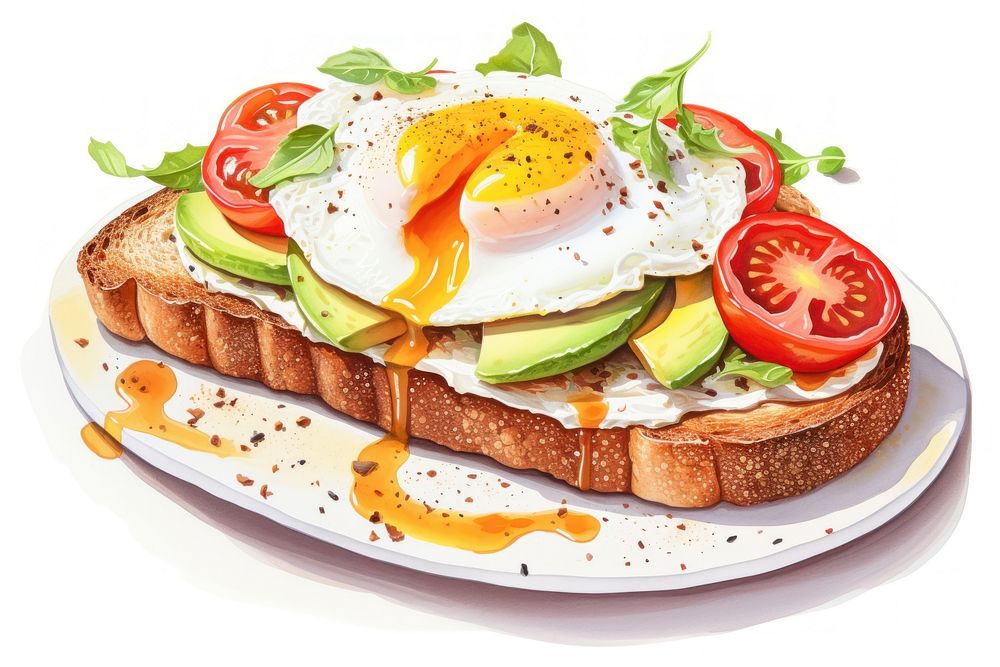 Egg tomato brunch plate. AI generated Image by rawpixel.