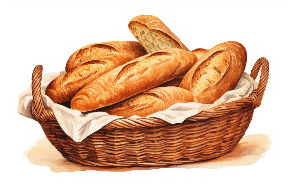 Basket bread sourdough food. AI generated Image by rawpixel.