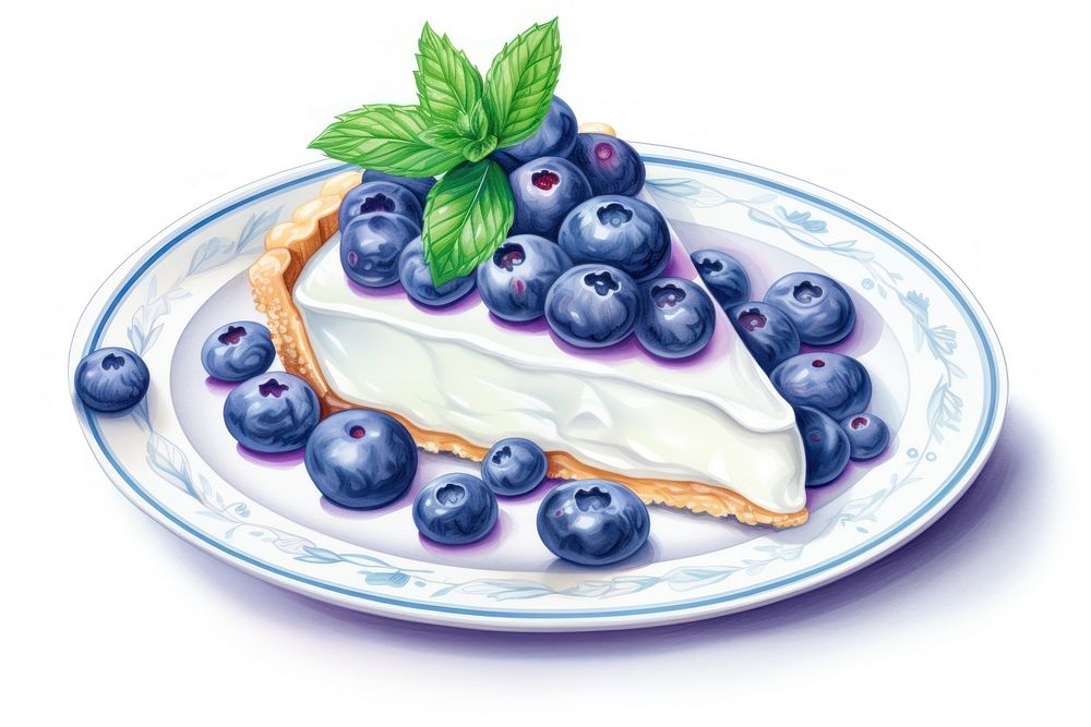 Plate blueberry dessert berries. AI generated Image by rawpixel.