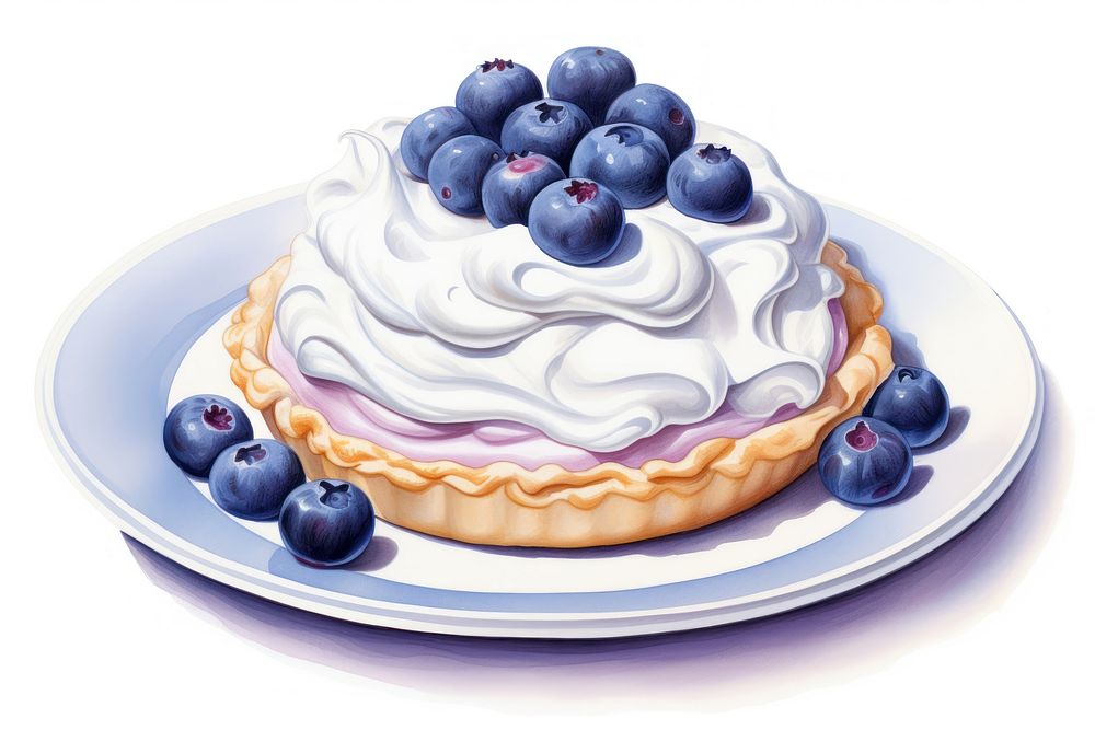 Plate blueberry dessert berries. AI generated Image by rawpixel.