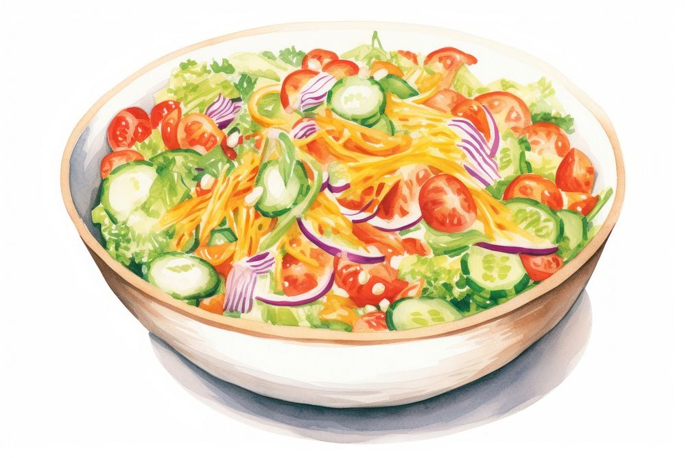 Salad bowl vegetable plate. AI generated Image by rawpixel.