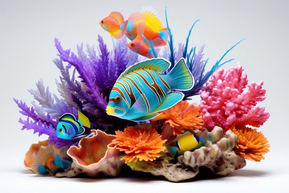 Coral reef fish aquarium nature animal. AI generated Image by rawpixel.