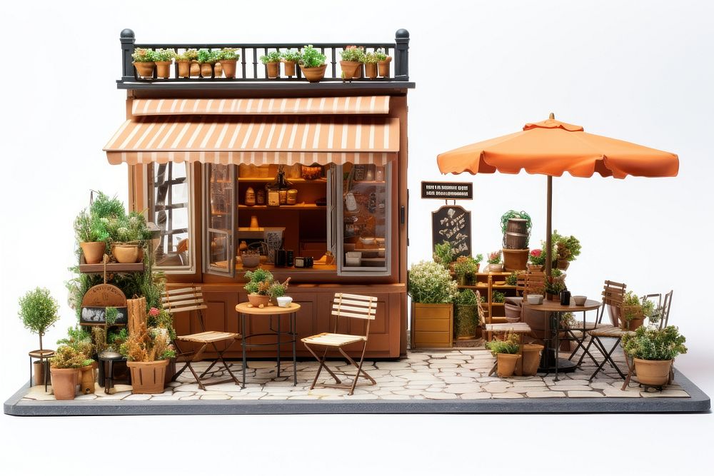 Cafe architecture restaurant outdoors. AI generated Image by rawpixel.
