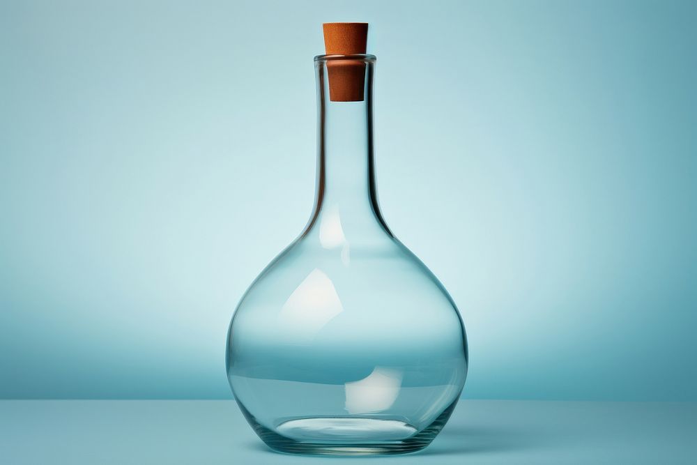 Bottle glass vase transparent. 