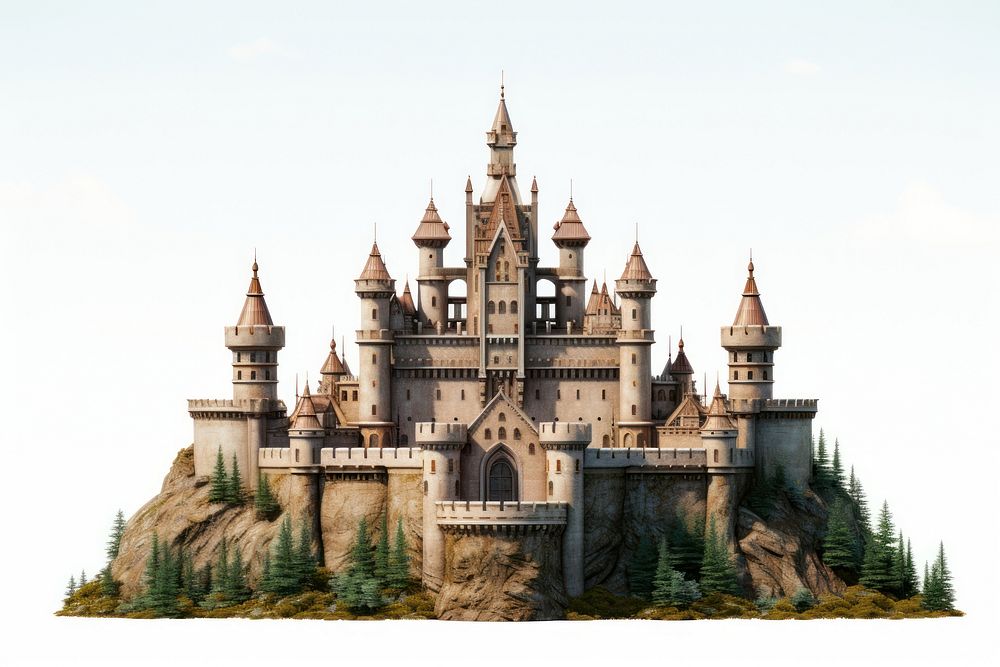 Castle architecture building landmark. AI generated Image by rawpixel.