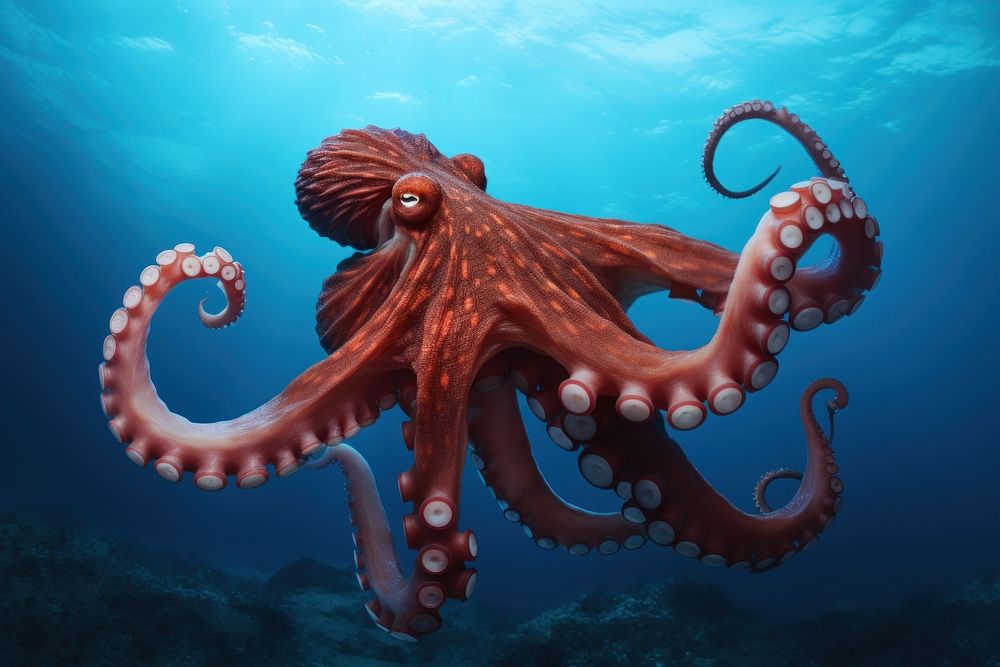 Octopus underwater animal invertebrate. AI generated Image by rawpixel.