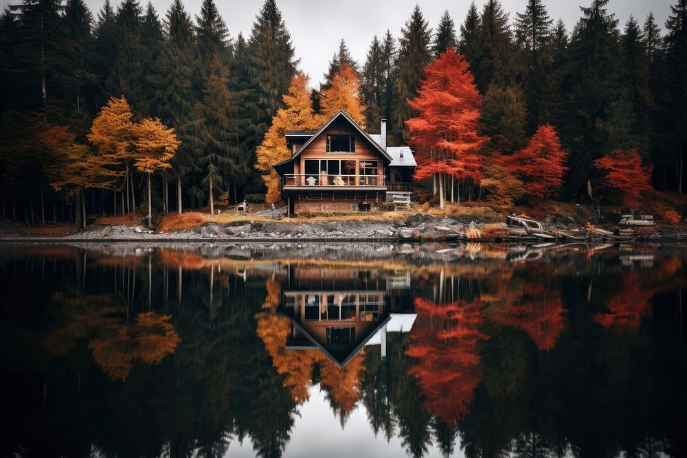 Autumn house architecture landscape. AI | Free Photo - rawpixel