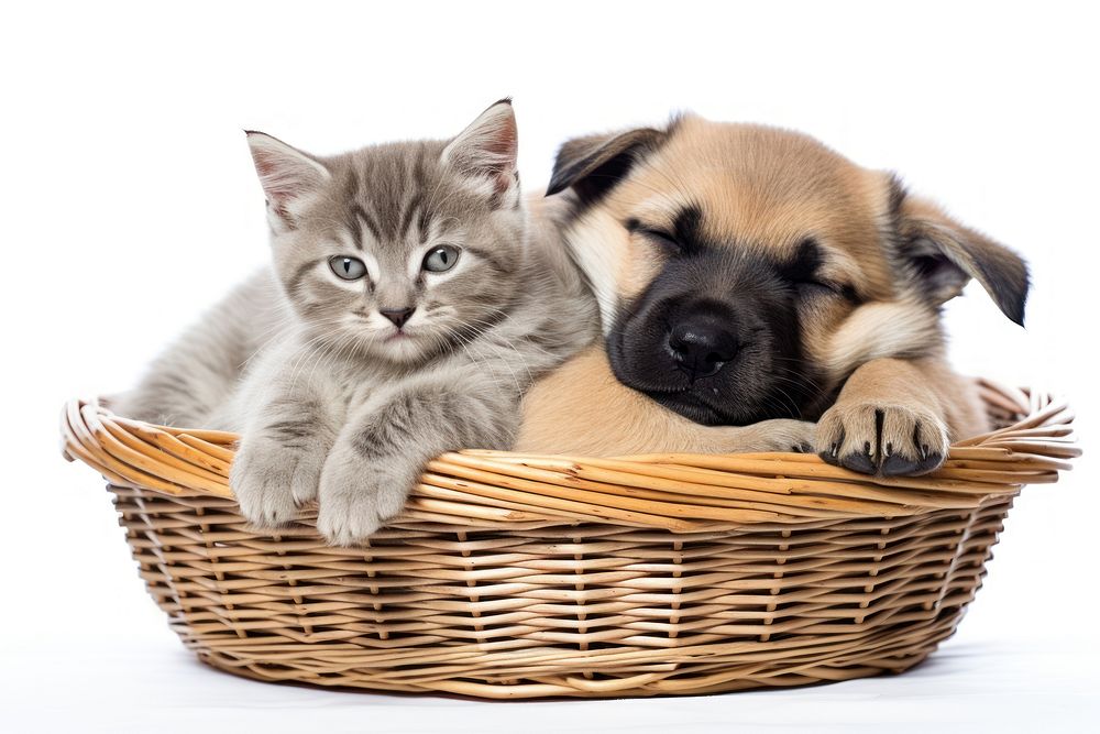 Basket mammal animal kitten. 