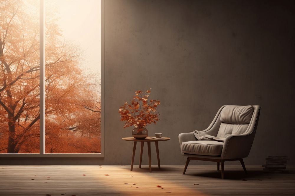 Furniture armchair autumn table. AI generated Image by rawpixel.