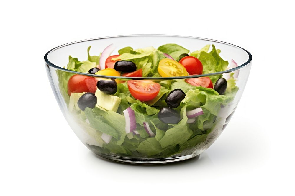 Salad bowl vegetable glass. 