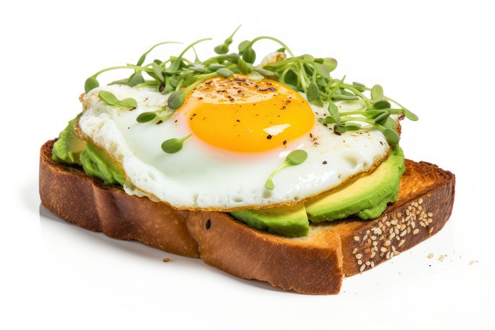 Egg avocado food avocado toast. AI generated Image by rawpixel.