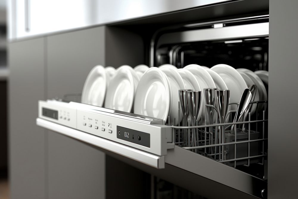 Dishwasher appliance technology kitchen. AI generated Image by rawpixel.