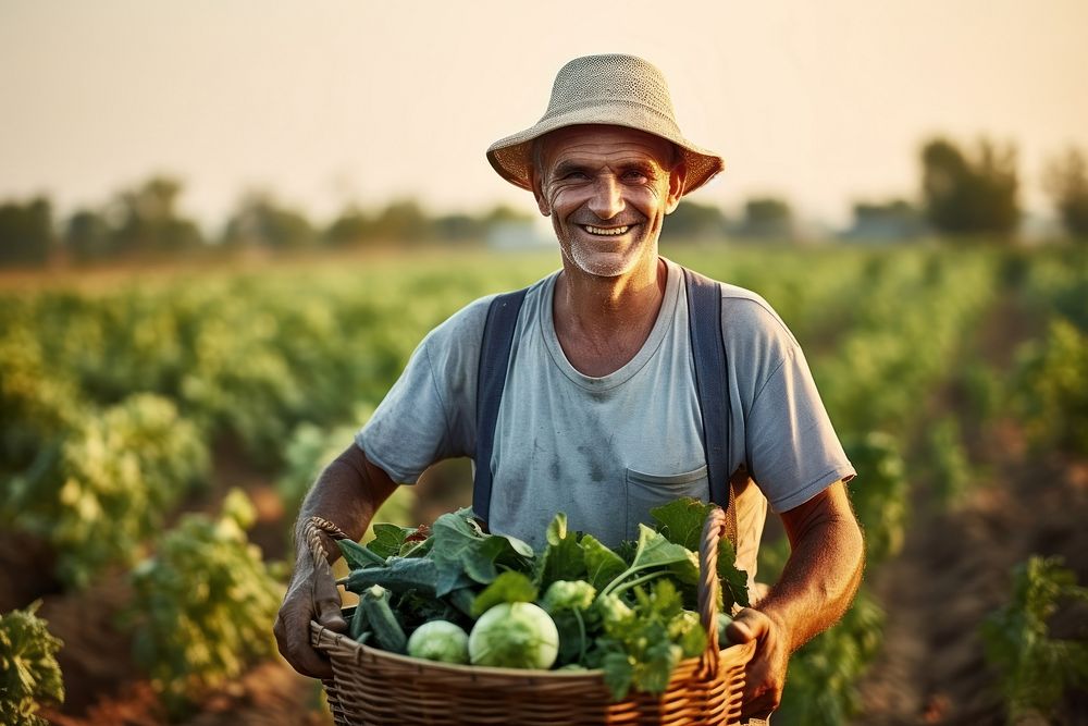 Vegetable outdoors holding farmer. AI generated Image by rawpixel.