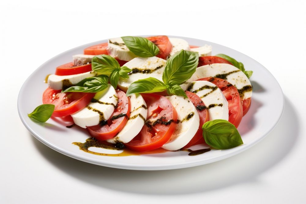 Insalata Caprese Italian food plate meal dish. AI generated Image by rawpixel.