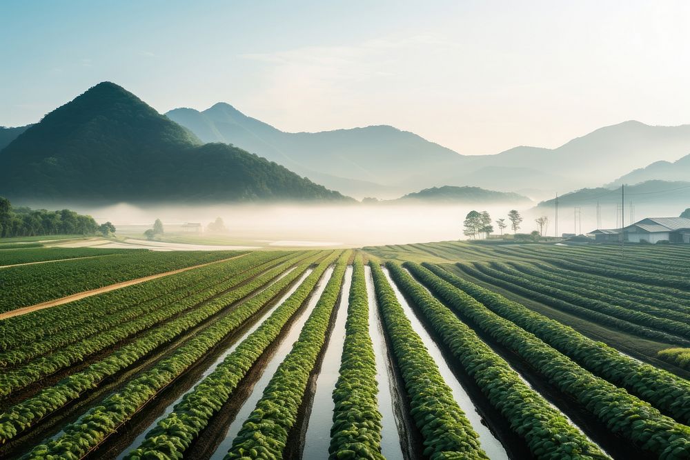 Farm landscape outdoors nature. AI generated Image by rawpixel.