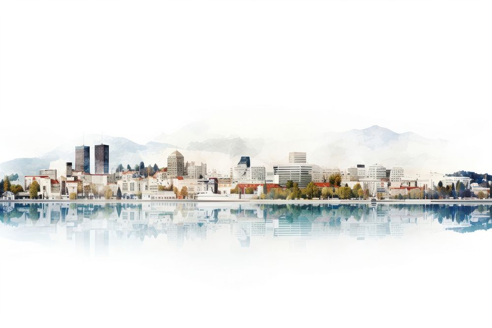 Architecture waterfront landscape cityscape. AI generated Image by rawpixel.