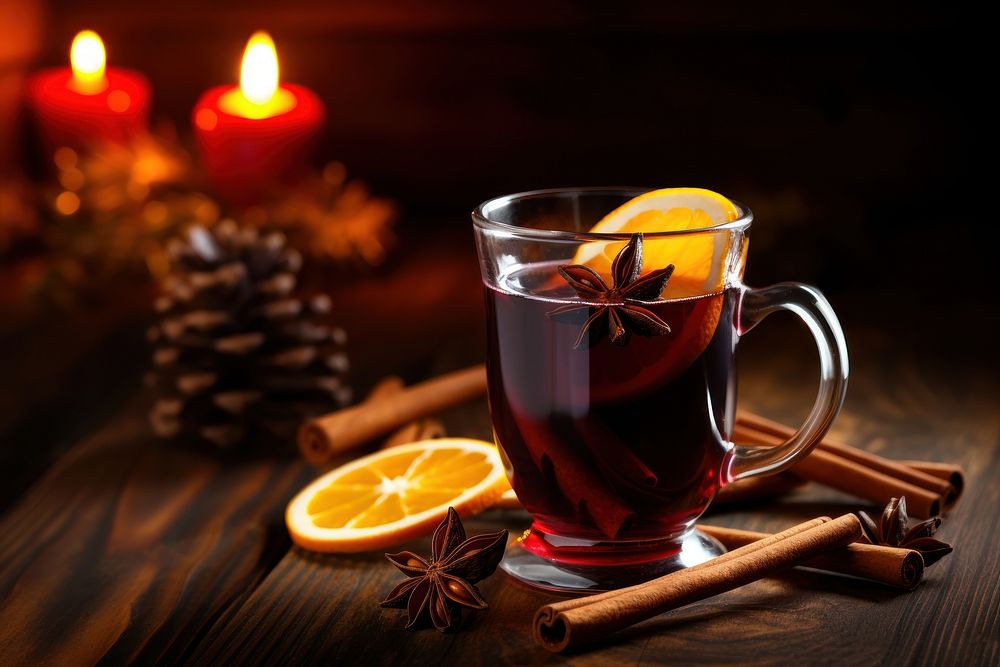 Norwegian Mulled Wine food refreshment freshness. AI generated Image by rawpixel.