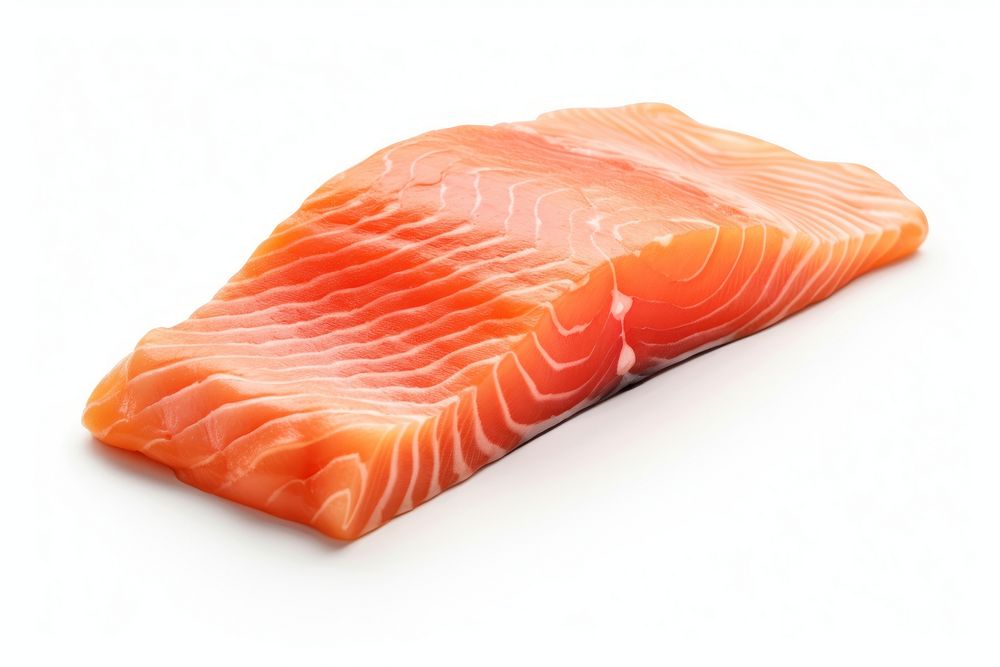 Salmon seafood white background freshness. 