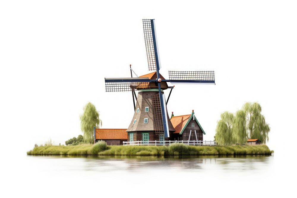 Netherlands windmill outdoors architecture. AI generated Image by rawpixel.