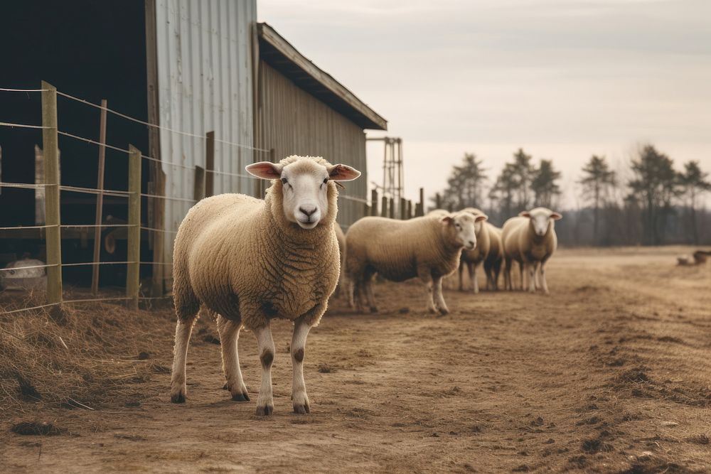 Outdoors sheep livestock animal. AI generated Image by rawpixel.