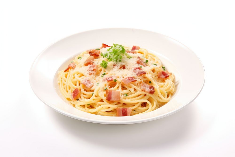 Spaghetti food carbonara pasta. AI generated Image by rawpixel.