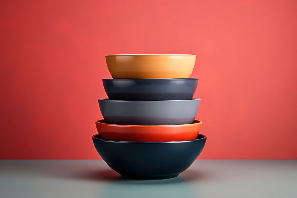 Bowl tableware ceramic yellow. AI generated Image by rawpixel.
