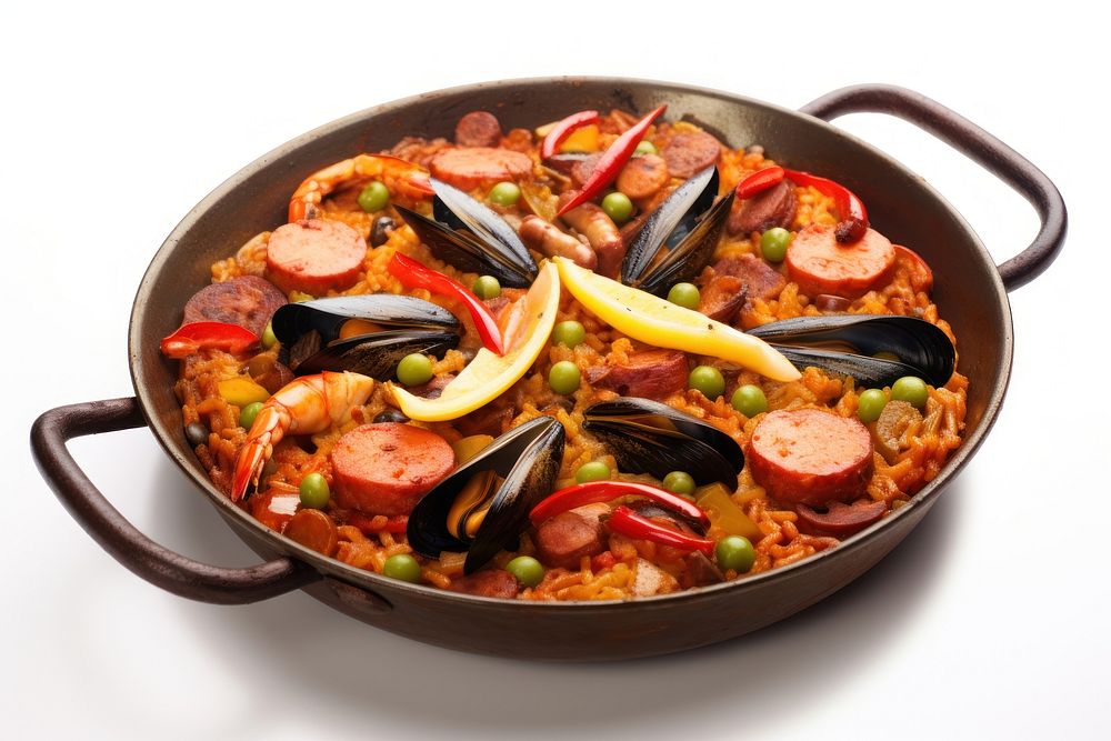Paella food meat meal. AI generated Image by rawpixel.