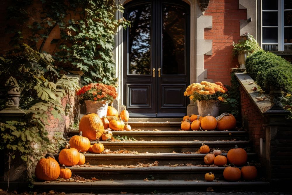 Pumpkin house door architecture. AI generated Image by rawpixel.