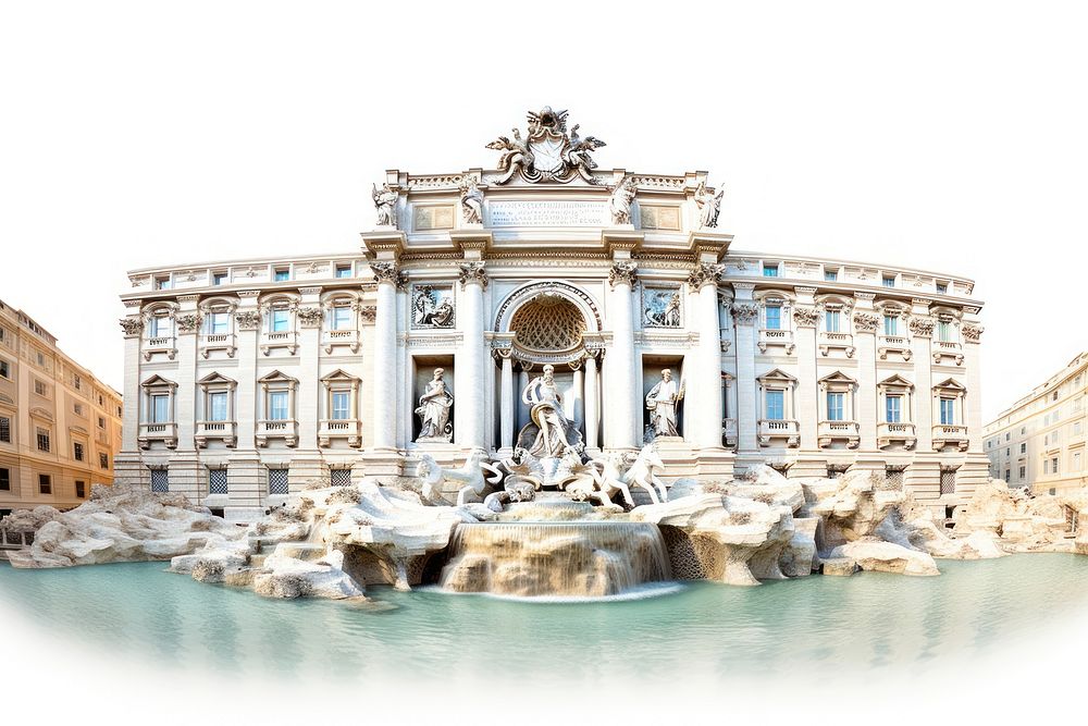 Fountain architecture building outdoors. AI generated Image by rawpixel.