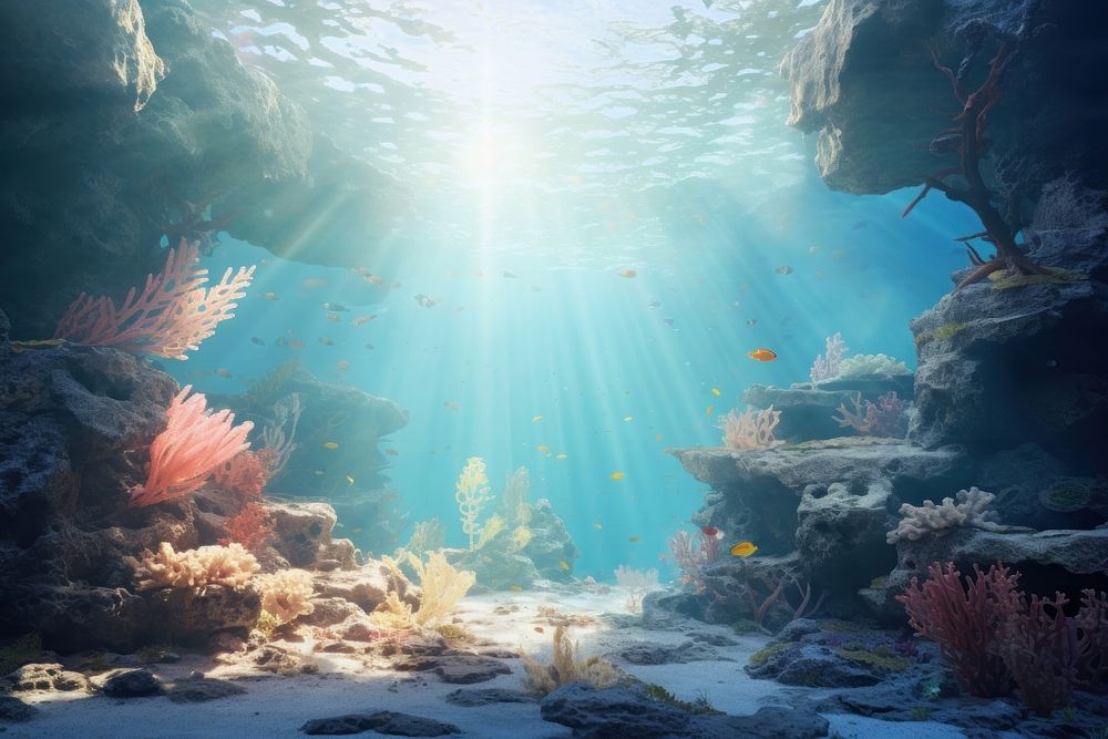 Underwater outdoors nature ocean. AI generated Image by rawpixel.