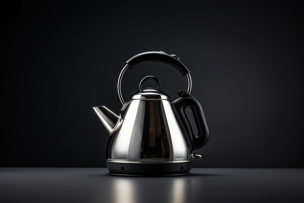 Kettle steel monochrome appliance. AI generated Image by rawpixel.