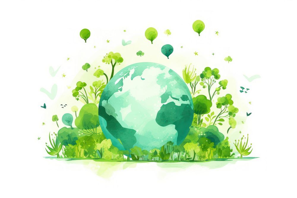 Green planet sphere plant. AI generated Image by rawpixel.
