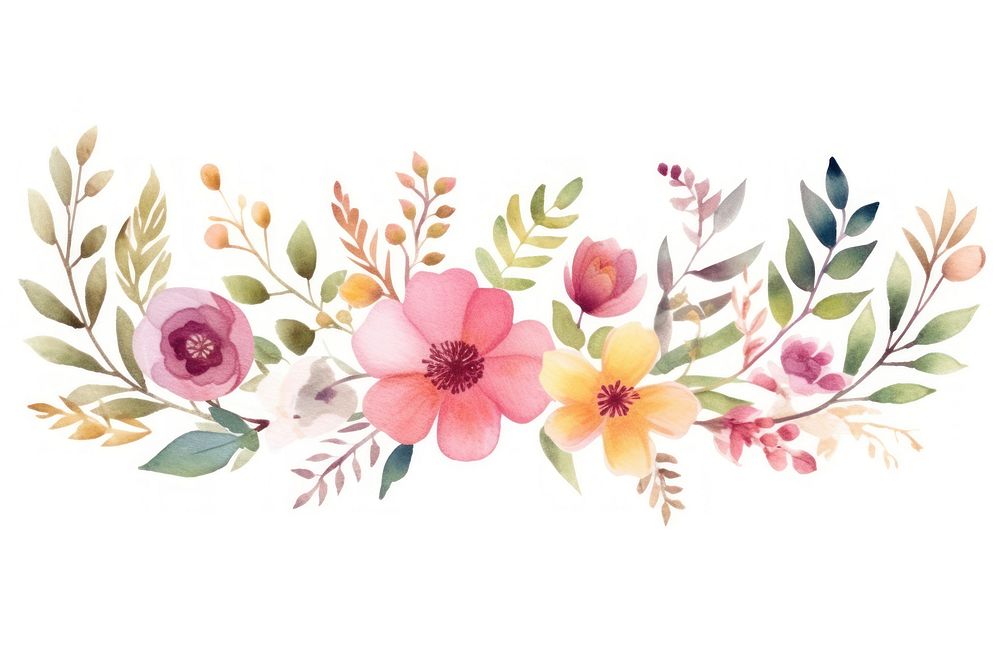 Watercolor flowers floral pattern plant rose. AI generated Image by rawpixel.