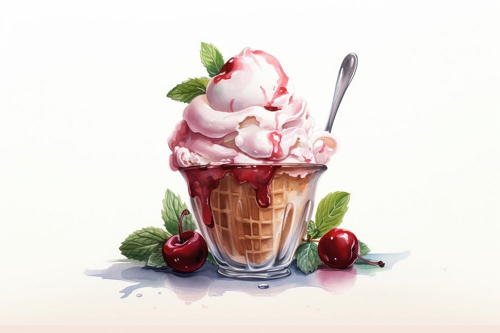 Dessert cream sundae gelato. AI generated Image by rawpixel.